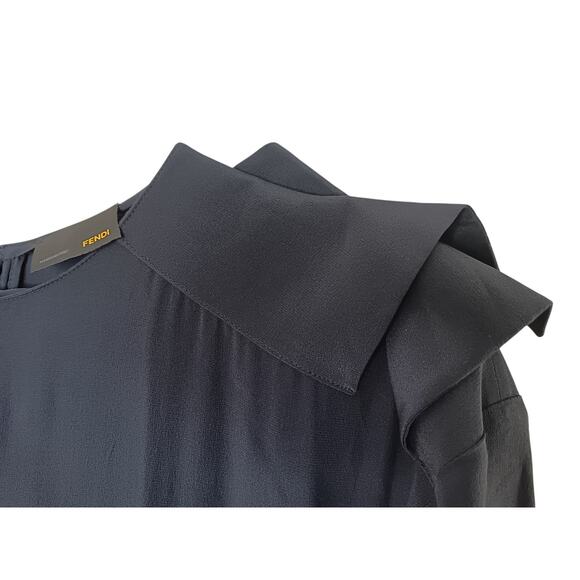 Fendi Navy Blue Long Sleeve Dress Size 38 IT | Made in Italy Designer Sheath - Picture 8 of 16